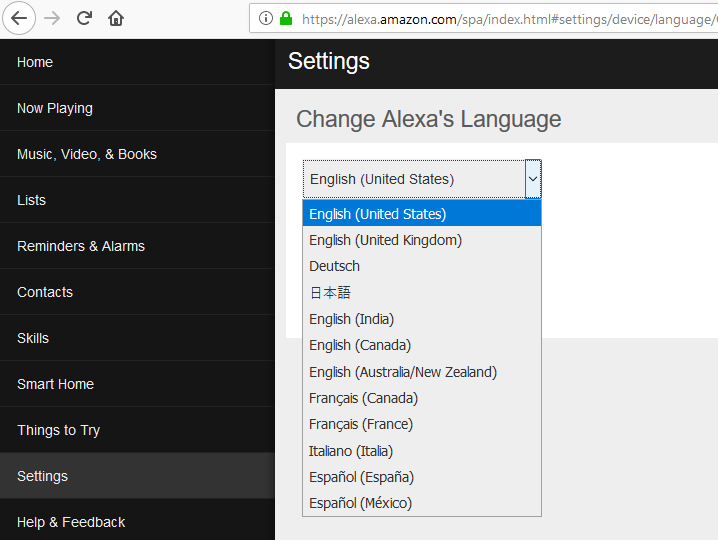 Change Alexa's Voice (Language and Accent)