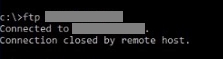 FTP error "Connection closed by remote host"